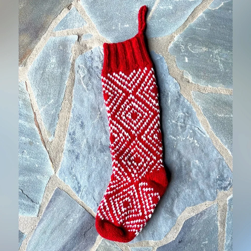 New🌟 Chunky Knit Stocking-Terrain-Red